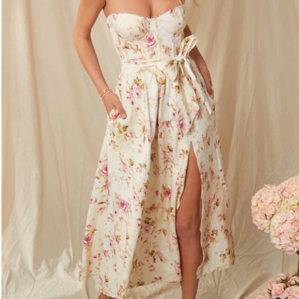 NWT V. CHAPMAN THE VALENTINA DRESS IN ENGLISH ROSE sz 10 SOLD OUT